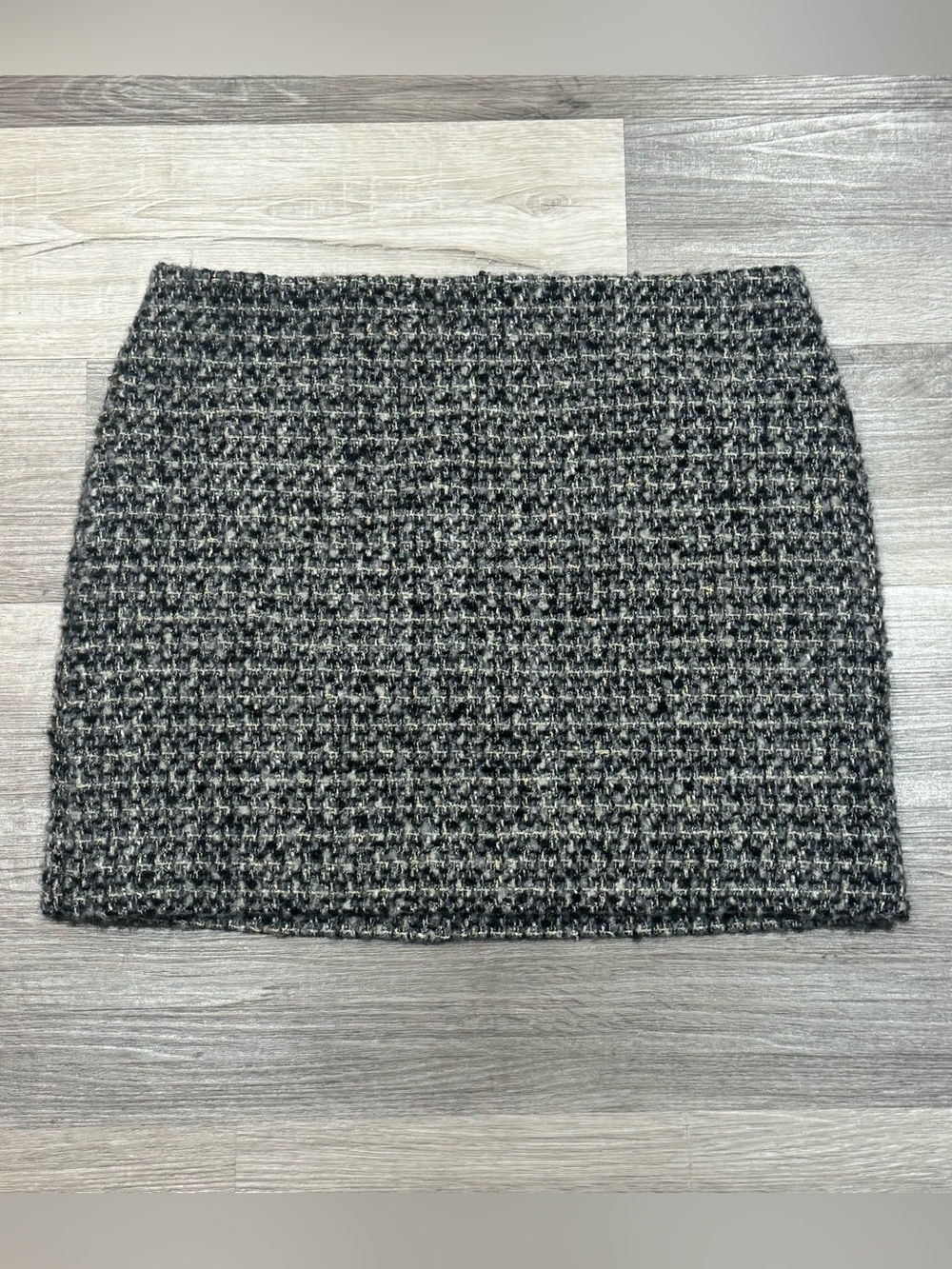 J. Crew Wool Blend Blue & Gold Tweed Mini Skirt | Size 6